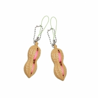 Set 2 jucarii antistres, breloc, in forma de aluna, crem, 6 cm, Vivo FIGURINA-ALUNA